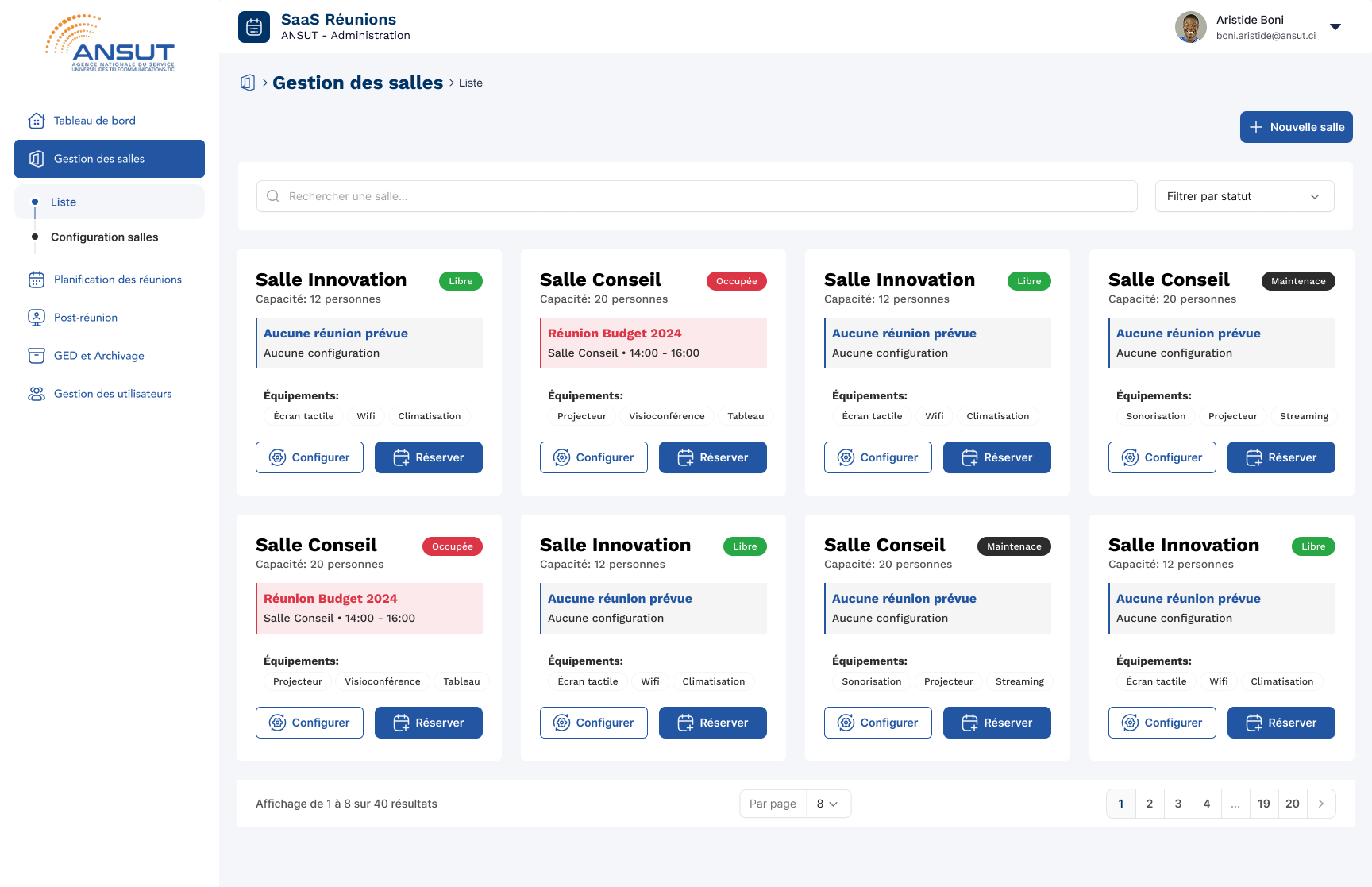 Voir l'image en grand ANSUT Meeting — Plateforme de Gestion de Réunions Institutionnelles