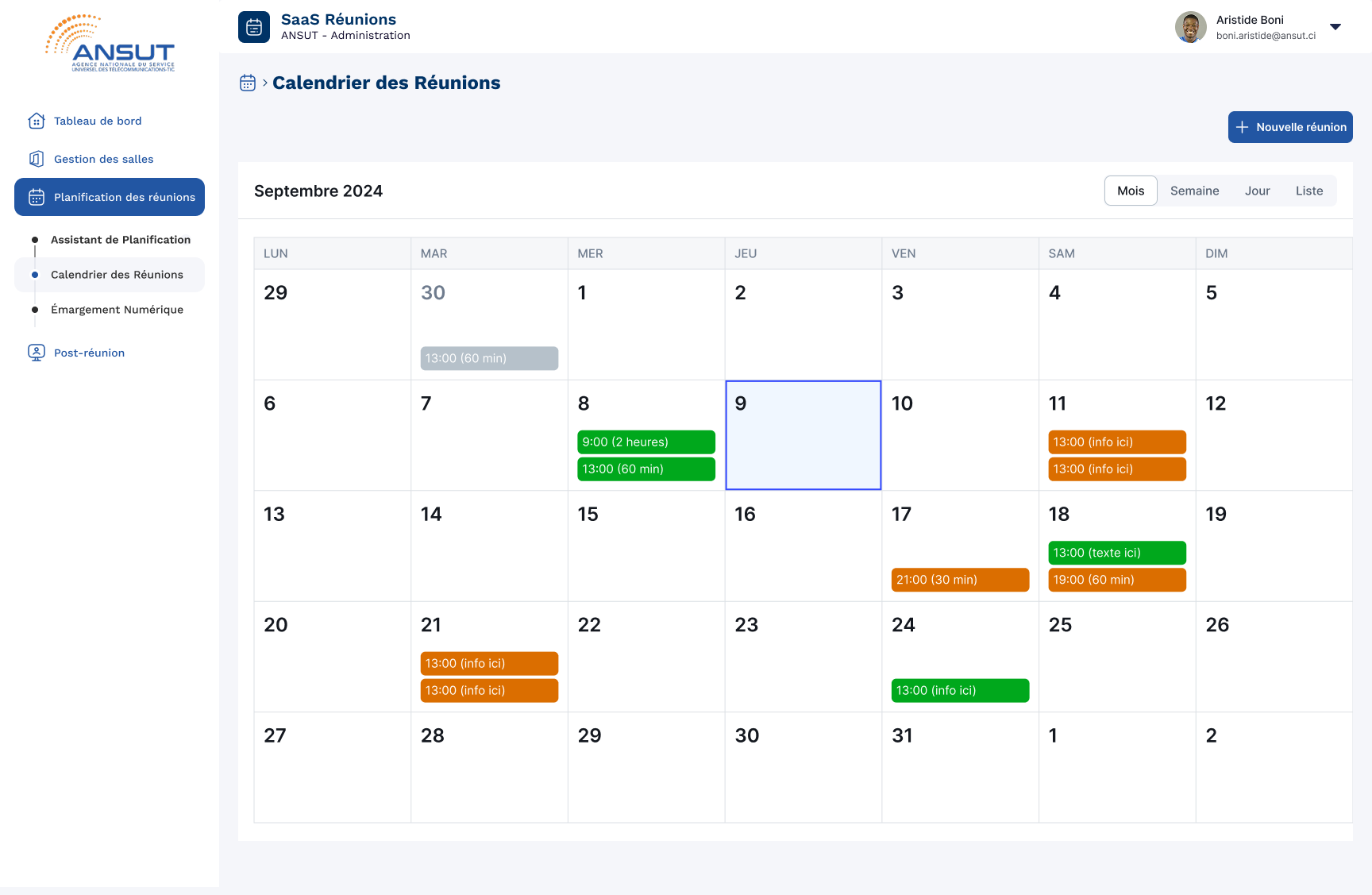Voir l'image en grand ANSUT Meeting — Plateforme de Gestion de Réunions Institutionnelles