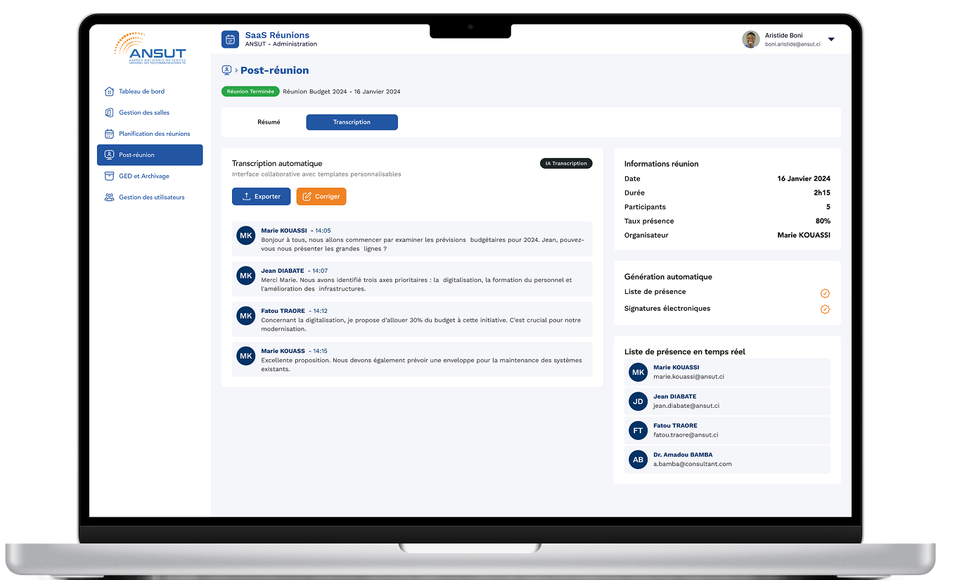 Voir l'image en grand Ansut E-CA - Plateforme de Gouvernance Numérique pour les Conseils d'Administration