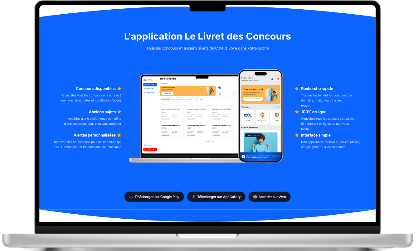 Le Livret des Concours — La meilleure plateforme des Concours en Côte d'Ivoire