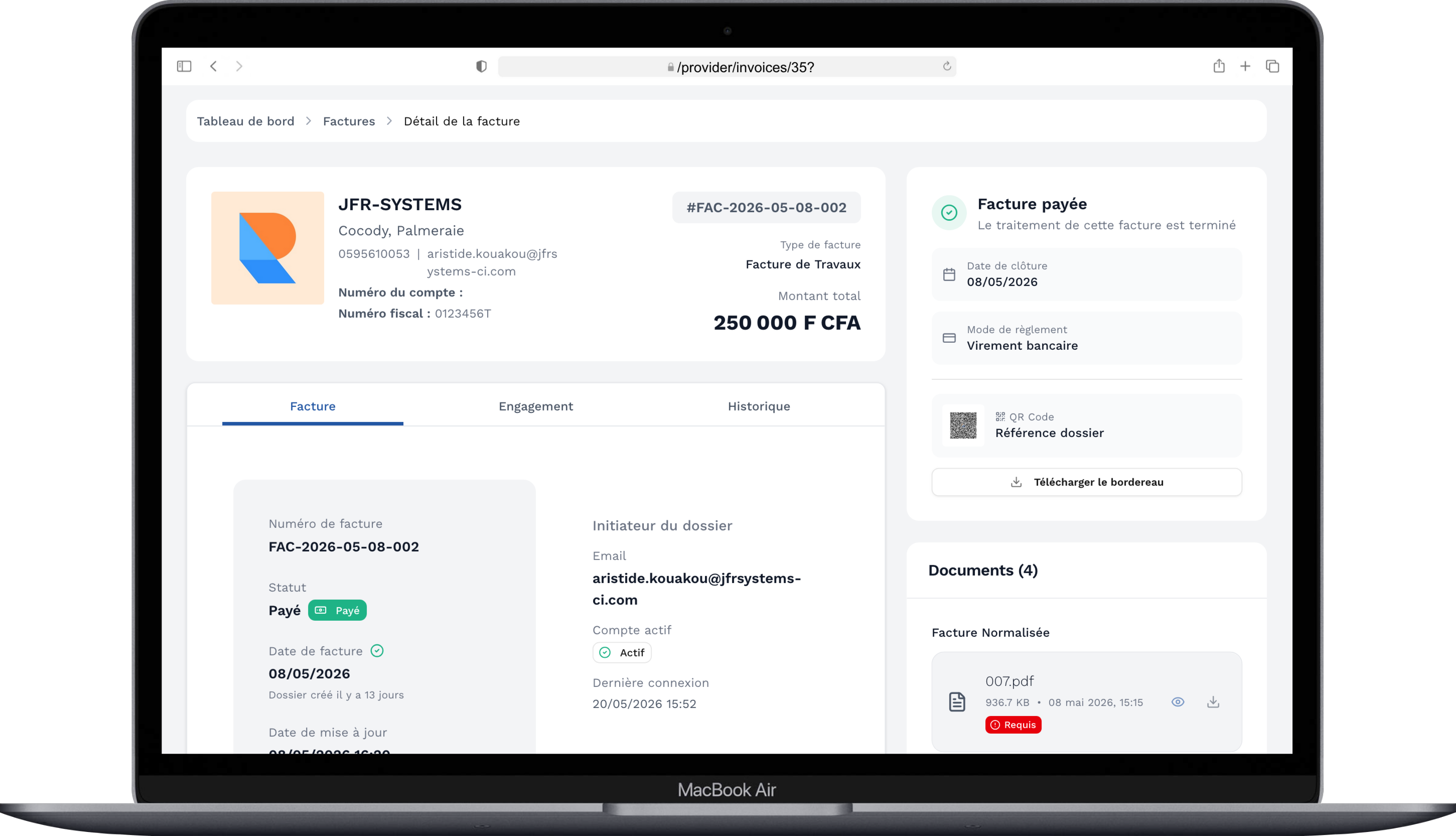 Ansut PGFF — Plateforme de Gestion des Factures Fournisseurs · ANSUT (Côte d'Ivoire) 