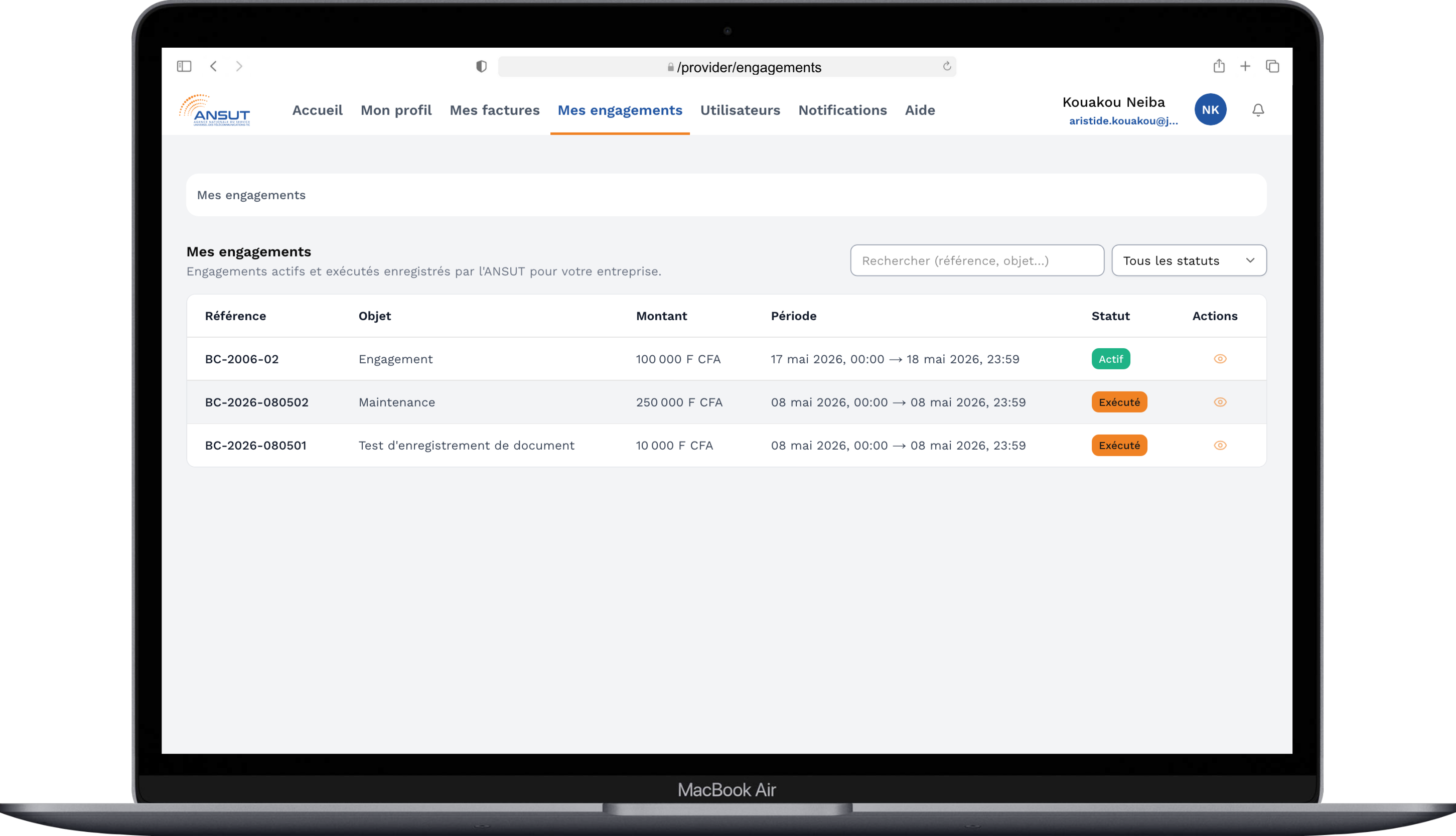 Ansut PGFF — Plateforme de Gestion des Factures Fournisseurs · ANSUT (Côte d'Ivoire) 