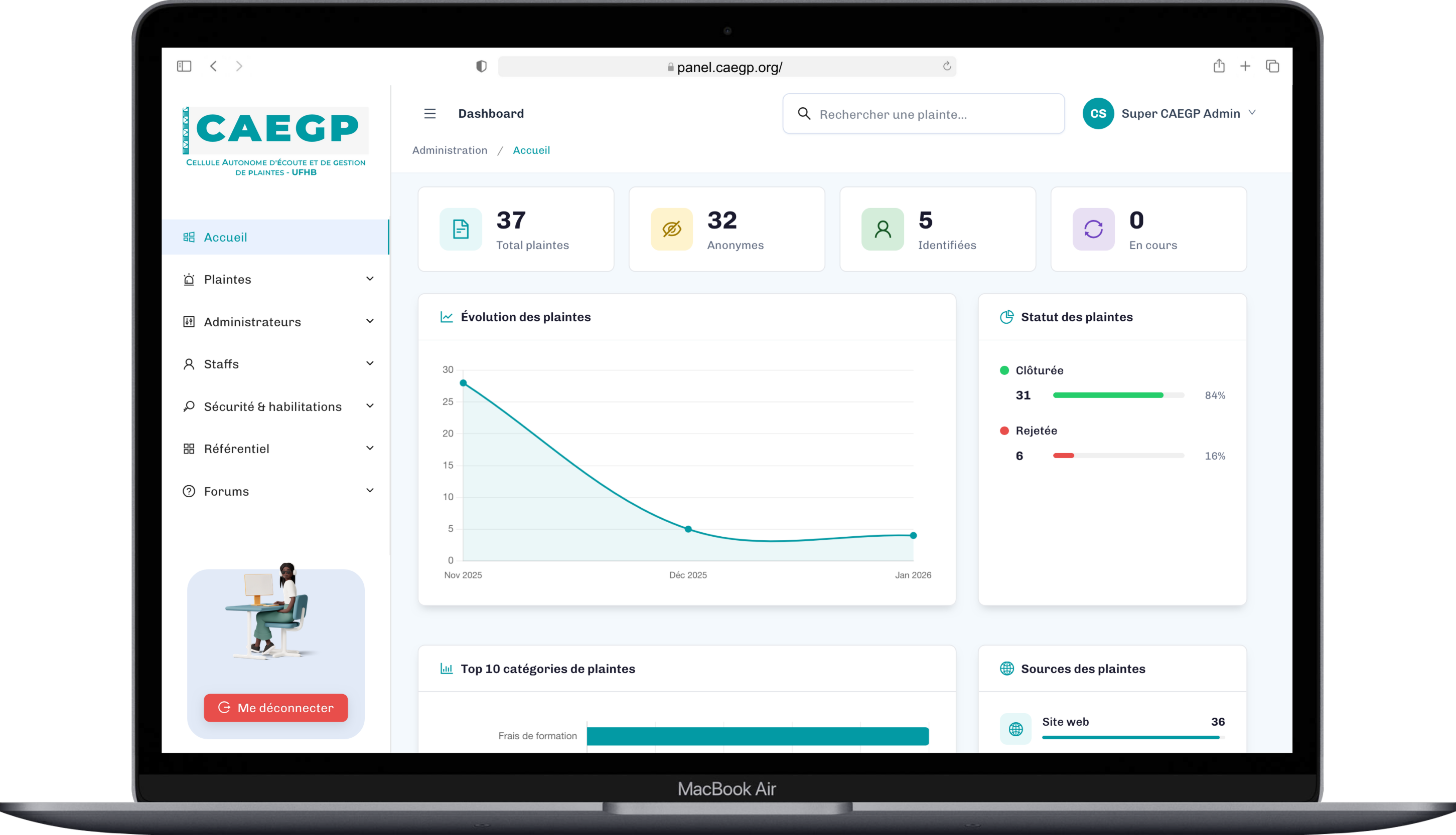 CAEGP Safe Campus — Plateforme de Gestion des Plaintes en Milieu Universitaire