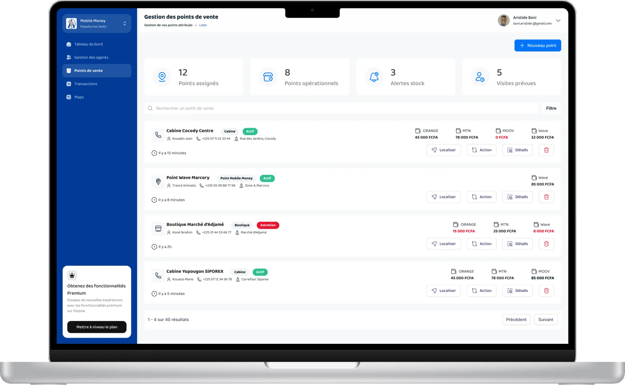 Plateforme SAAS Grossiste Mobile Money - Gestion de Réseau de Distribution