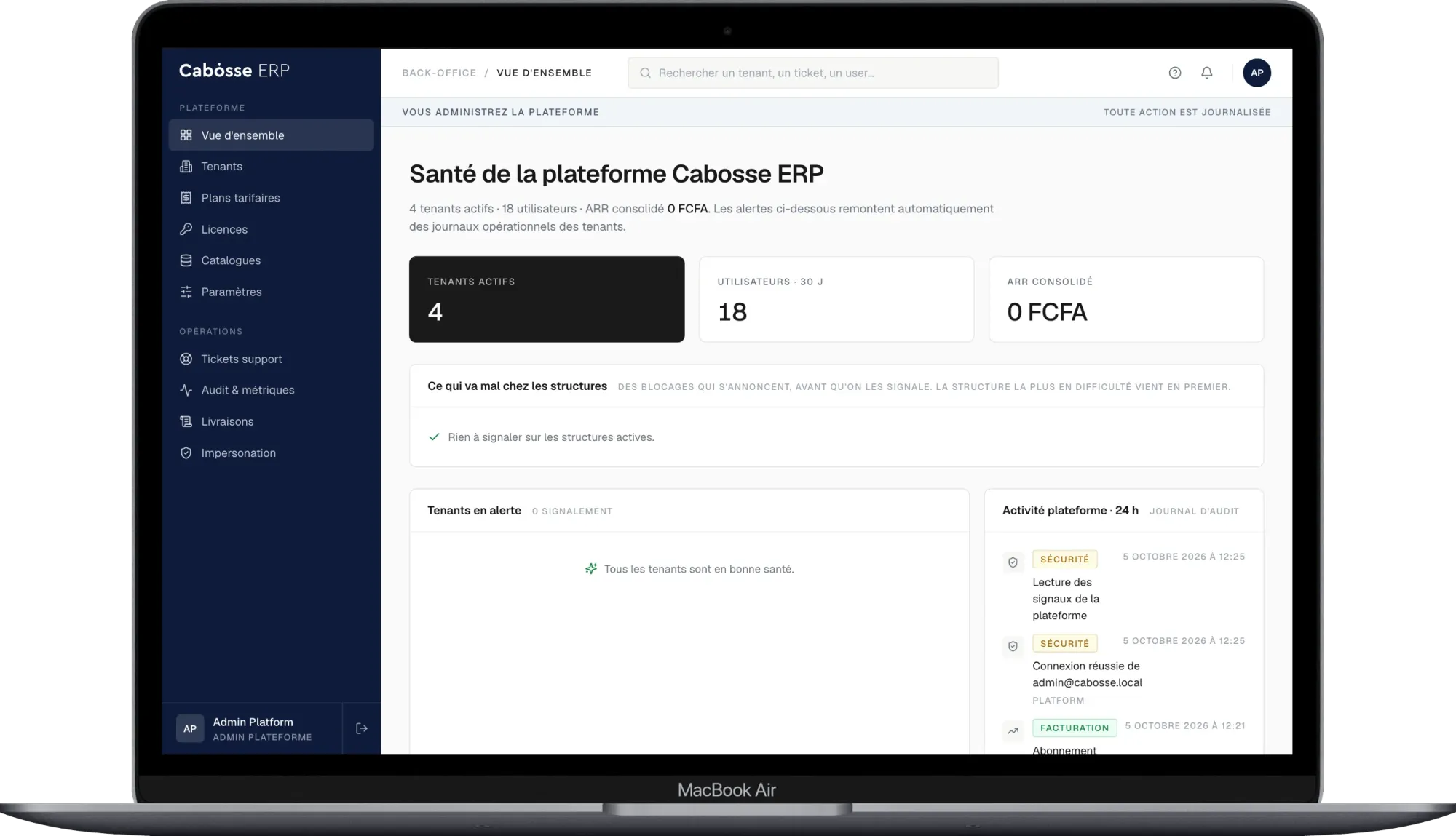 Cabosse ERP — Gestion pour la filière cacao